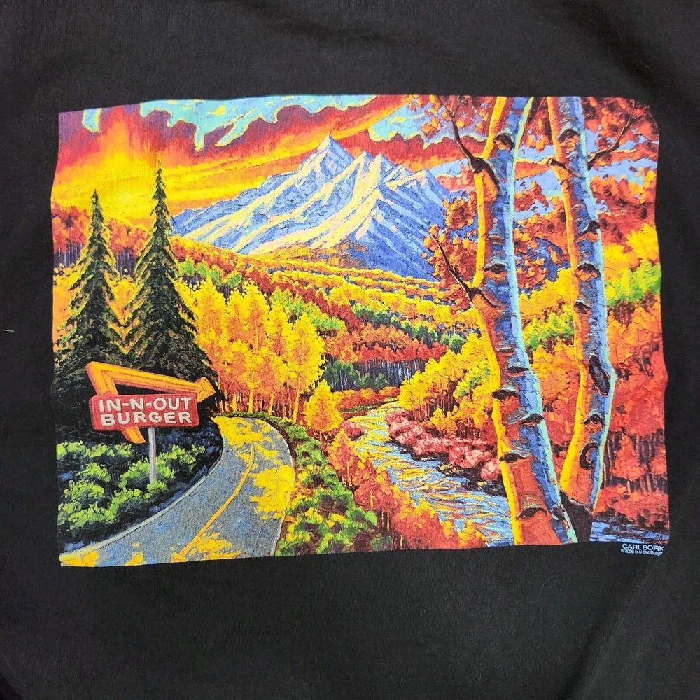 In-N-Out Burger Shirt Adult XL Colorado Outdoor Mountain Graphic Crew Neck Black